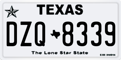 TX license plate DZQ8339