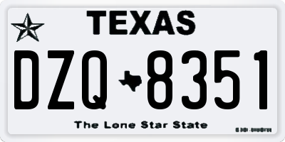 TX license plate DZQ8351
