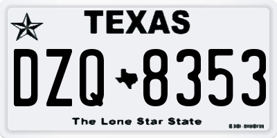 TX license plate DZQ8353