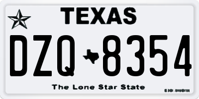 TX license plate DZQ8354