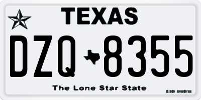 TX license plate DZQ8355