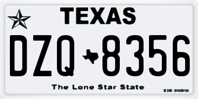 TX license plate DZQ8356