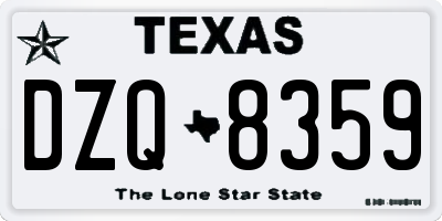 TX license plate DZQ8359
