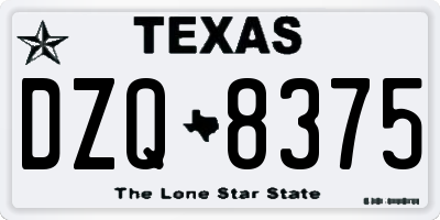 TX license plate DZQ8375