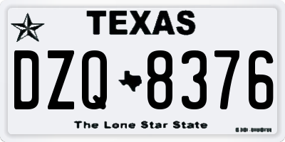 TX license plate DZQ8376
