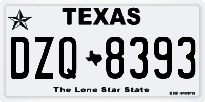TX license plate DZQ8393