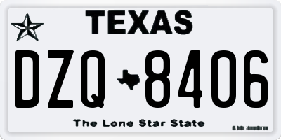 TX license plate DZQ8406