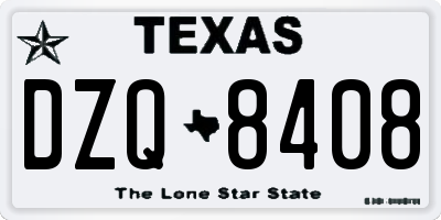 TX license plate DZQ8408
