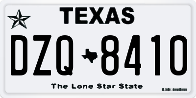 TX license plate DZQ8410