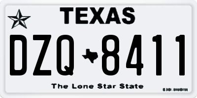 TX license plate DZQ8411