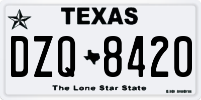 TX license plate DZQ8420