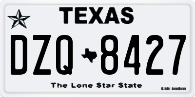 TX license plate DZQ8427
