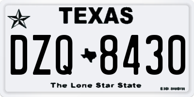 TX license plate DZQ8430