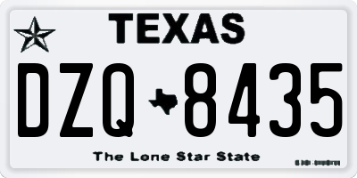 TX license plate DZQ8435