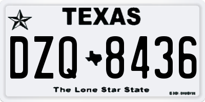 TX license plate DZQ8436