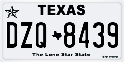 TX license plate DZQ8439