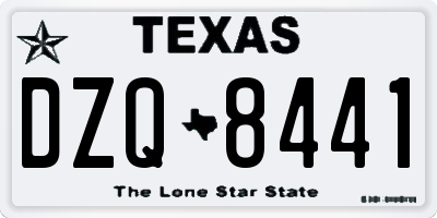 TX license plate DZQ8441