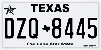 TX license plate DZQ8445