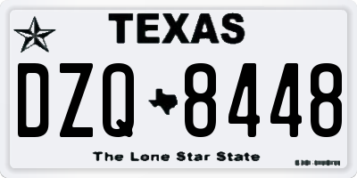 TX license plate DZQ8448