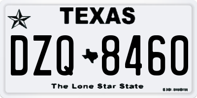 TX license plate DZQ8460