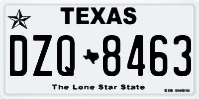 TX license plate DZQ8463