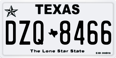 TX license plate DZQ8466