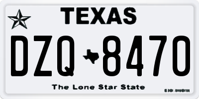 TX license plate DZQ8470
