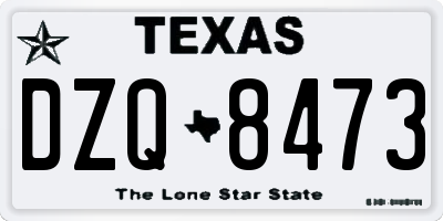TX license plate DZQ8473