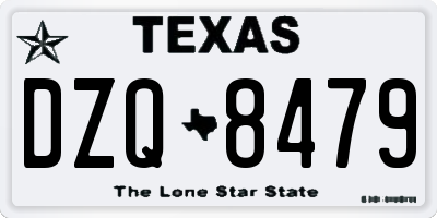 TX license plate DZQ8479