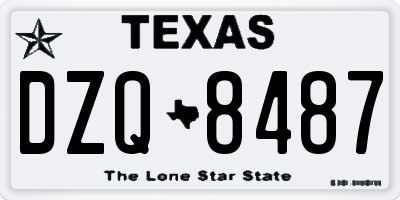 TX license plate DZQ8487
