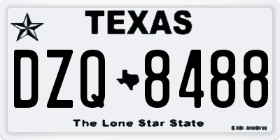 TX license plate DZQ8488