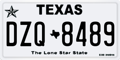 TX license plate DZQ8489