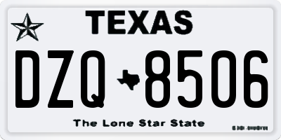 TX license plate DZQ8506