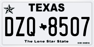 TX license plate DZQ8507