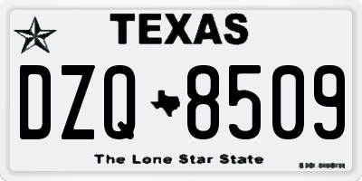 TX license plate DZQ8509