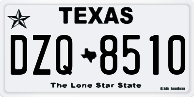 TX license plate DZQ8510