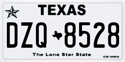 TX license plate DZQ8528