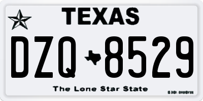 TX license plate DZQ8529
