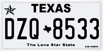 TX license plate DZQ8533