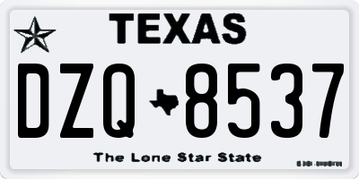 TX license plate DZQ8537
