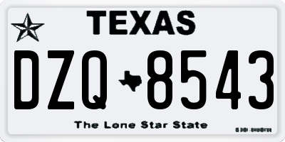 TX license plate DZQ8543