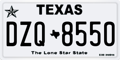 TX license plate DZQ8550