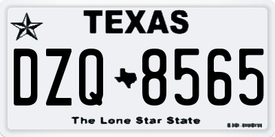 TX license plate DZQ8565
