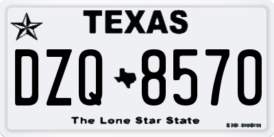 TX license plate DZQ8570