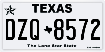 TX license plate DZQ8572