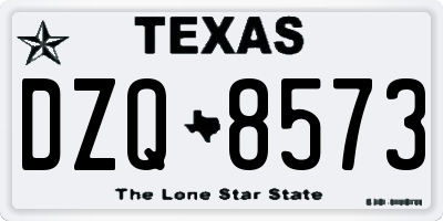 TX license plate DZQ8573