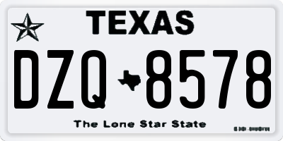 TX license plate DZQ8578