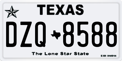 TX license plate DZQ8588