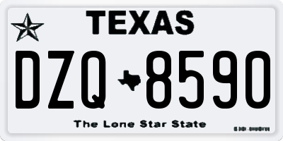 TX license plate DZQ8590