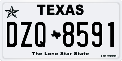 TX license plate DZQ8591